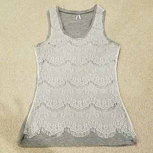 Lace accent tank top